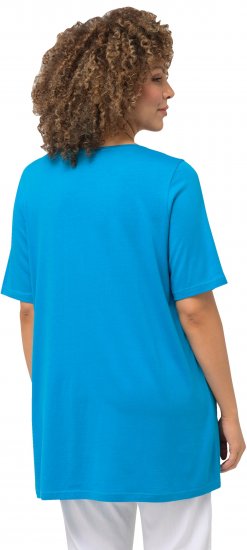 Ulla Popken Essential Front Pleat Tee Sapphire Blue - T-paidat - 