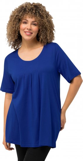 Ulla Popken Essential Front Pleat Tee Cobalt Blue - T-paidat - 