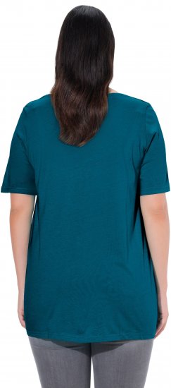 Ulla Popken Essential Front Pleat Tee Cerulean - T-paidat - 