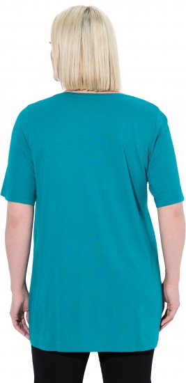 Ulla Popken Essential Front Pleat Tee Teal - T-paidat - 
