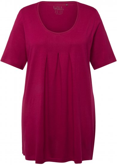 Ulla Popken Essential Front Pleat Tee Magnolia Red - T-paidat - 