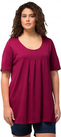 Ulla Popken Essential Front Pleat Tee Magnolia Red - T-paidat - 