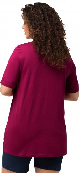 Ulla Popken Essential Front Pleat Tee Magnolia Red - T-paidat - 