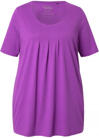 Ulla Popken Essential Front Pleat Tee Purple - T-paidat - 