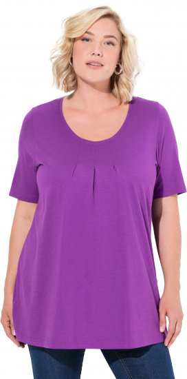 Ulla Popken Essential Front Pleat Tee Purple - T-paidat - 