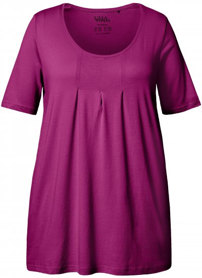 Ulla Popken Essential Front Pleat Tee Berry - T-paidat - 