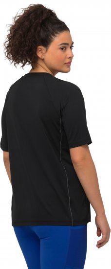 Ulla Popken Piping Accent Functional UVP 50+ Stretch Knit Top Black - T-paidat - 