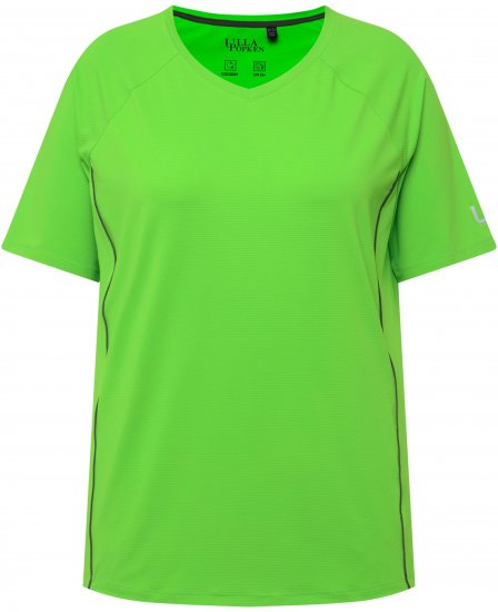 Ulla Popken Piping Accent Functional UVP 50+ Stretch Knit Top Light Green - T-paidat - 