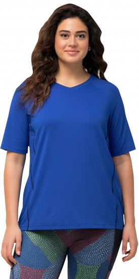Ulla Popken Piping Accent Functional UVP 50+ Stretch Knit Top Royal Blue - T-paidat - 