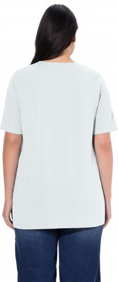 Ulla Popken Essential Notch Neck Stretch Tee Snow White - T-paidat - 