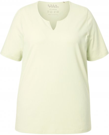 Ulla Popken Essential Notch Neck Stretch Tee Pistachio - T-paidat - 