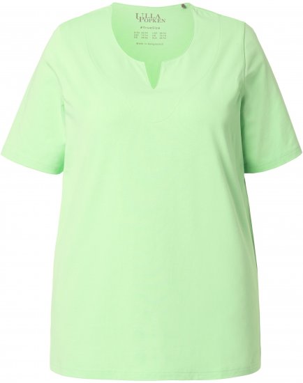 Ulla Popken Essential Notch Neck Stretch Tee Light Green - T-paidat - 