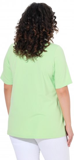 Ulla Popken Essential Notch Neck Stretch Tee Light Green - T-paidat - 