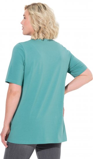 Ulla Popken Essential Notch Neck Stretch Tee Pale Green - T-paidat - 