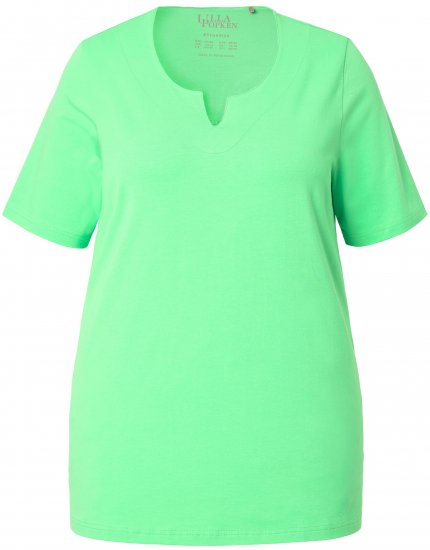 Ulla Popken Essential Notch Neck Stretch Tee Mint Green - T-paidat - 