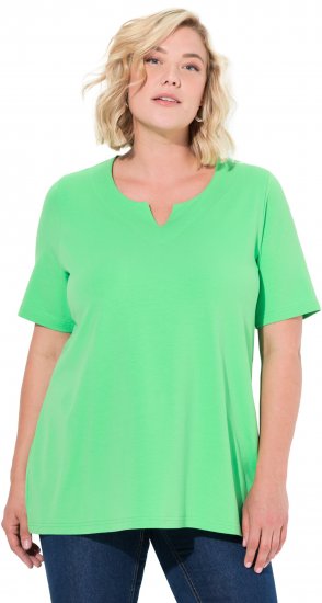 Ulla Popken Essential Notch Neck Stretch Tee Mint Green - T-paidat - 