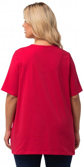 Ulla Popken Essential Notch Neck Stretch Tee Red - T-paidat - 