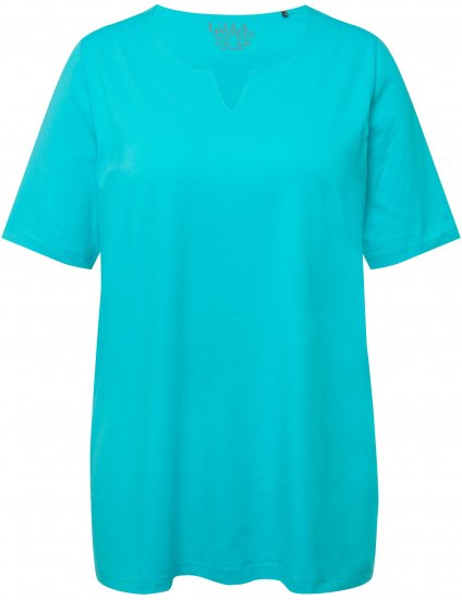 Ulla Popken Essential Notch Neck Stretch Tee Deep Aqua - T-paidat - 