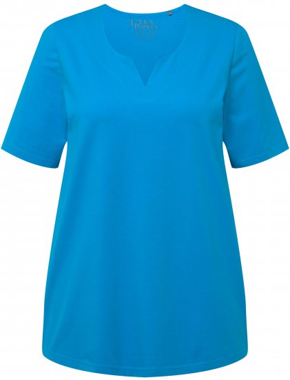 Ulla Popken Essential Notch Neck Stretch Tee Sapphire Blue - T-paidat - 