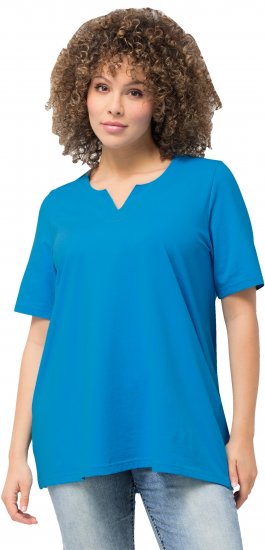 Ulla Popken Essential Notch Neck Stretch Tee Sapphire Blue - T-paidat - 
