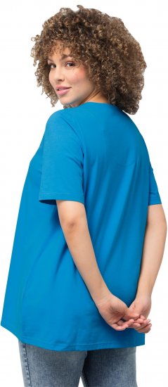 Ulla Popken Essential Notch Neck Stretch Tee Sapphire Blue - T-paidat - 