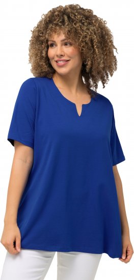 Ulla Popken Essential Notch Neck Stretch Tee Cobalt Blue - T-paidat - 