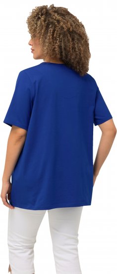 Ulla Popken Essential Notch Neck Stretch Tee Cobalt Blue - T-paidat - 