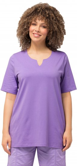 Ulla Popken Essential Notch Neck Stretch Tee Pale Lilac - T-paidat - 