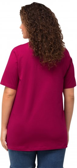 Ulla Popken Essential Notch Neck Stretch Tee Magnolia Red - T-paidat - 