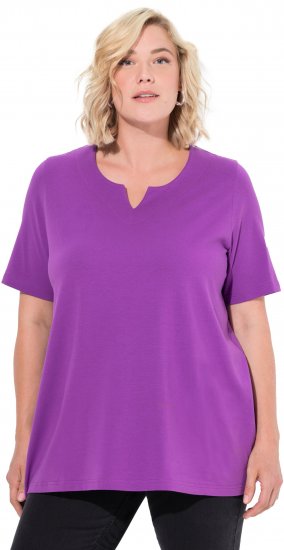 Ulla Popken Essential Notch Neck Stretch Tee Purple - T-paidat - 