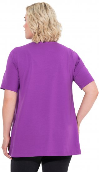 Ulla Popken Essential Notch Neck Stretch Tee Purple - T-paidat - 