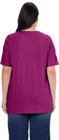 Ulla Popken Essential Notch Neck Stretch Tee Berry - T-paidat - 