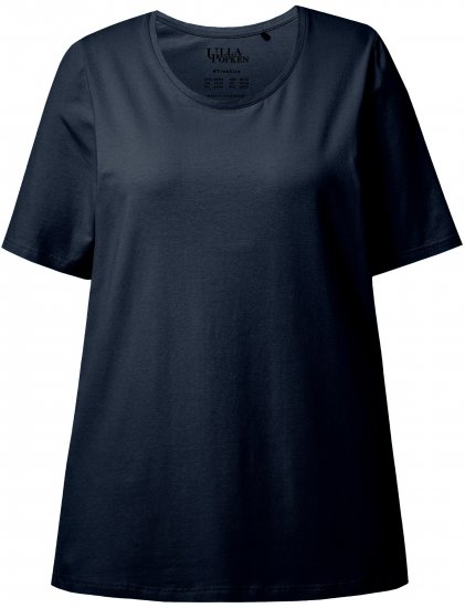 Ulla Popken Essential Round Neck Stretch Tee Navy Blue - T-paidat - 