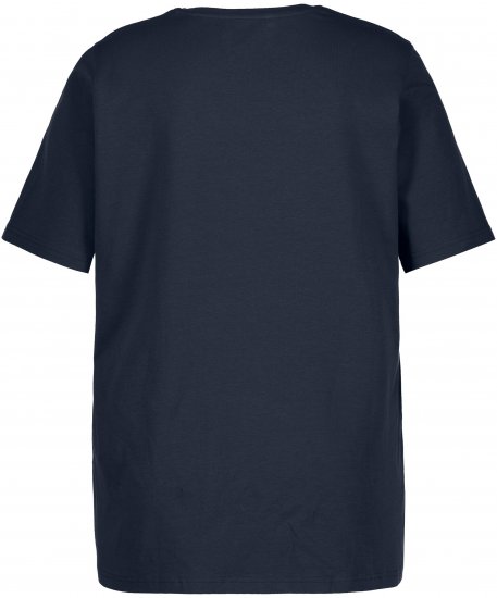 Ulla Popken Essential Round Neck Stretch Tee Navy Blue - T-paidat - 