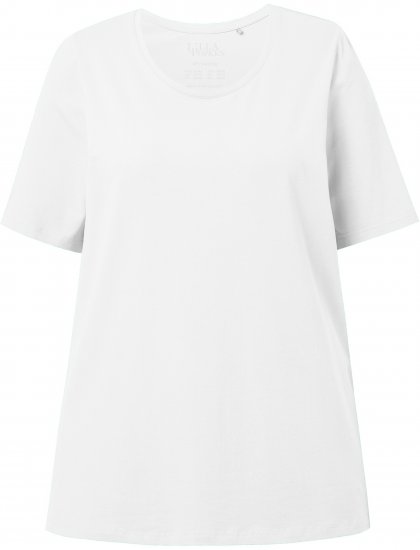 Ulla Popken Essential Round Neck Stretch Tee Snow White - T-paidat - 