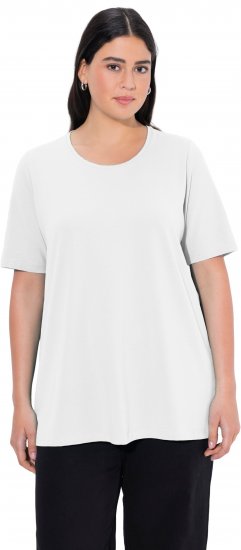 Ulla Popken Essential Round Neck Stretch Tee Snow White - T-paidat - 