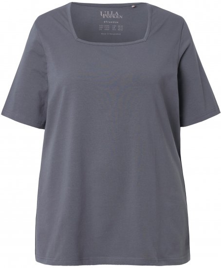 Ulla Popken Essential Square Neck Stretch Tee Graphite Grey - T-paidat - 