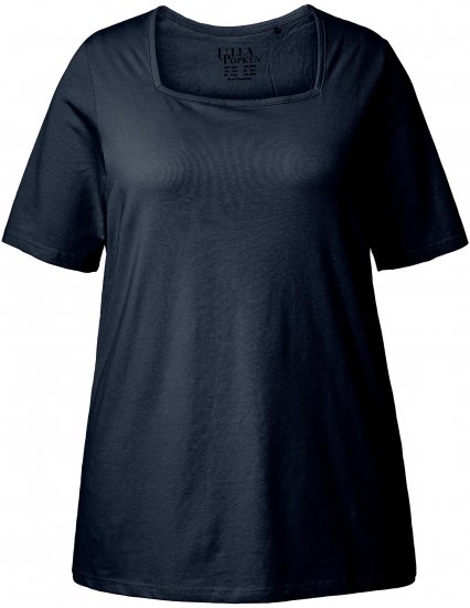 Ulla Popken Essential Square Neck Stretch Tee Navy Blue - T-paidat - 