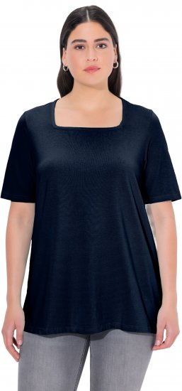 Ulla Popken Essential Square Neck Stretch Tee Navy Blue - T-paidat - 