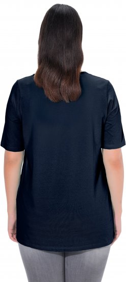 Ulla Popken Essential Square Neck Stretch Tee Navy Blue - T-paidat - 