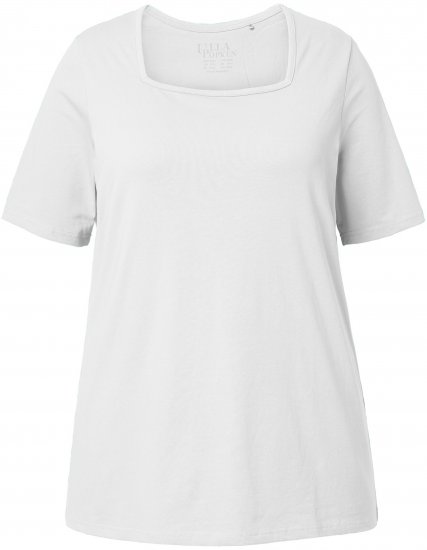 Ulla Popken Essential Square Neck Stretch Tee Snow White - T-paidat - 