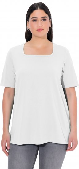 Ulla Popken Essential Square Neck Stretch Tee Snow White - T-paidat - 