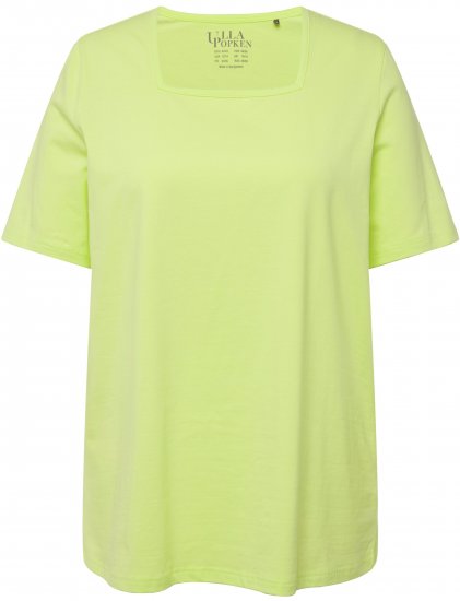 Ulla Popken Essential Square Neck Stretch Tee Lime Green - T-paidat - 