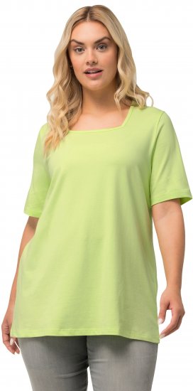 Ulla Popken Essential Square Neck Stretch Tee Lime Green - T-paidat - 