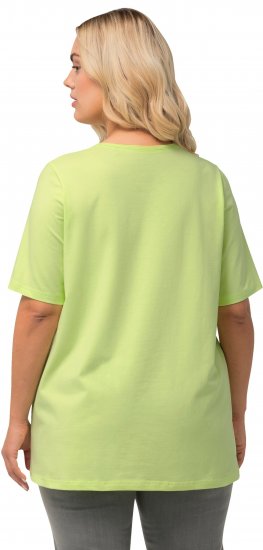 Ulla Popken Essential Square Neck Stretch Tee Lime Green - T-paidat - 