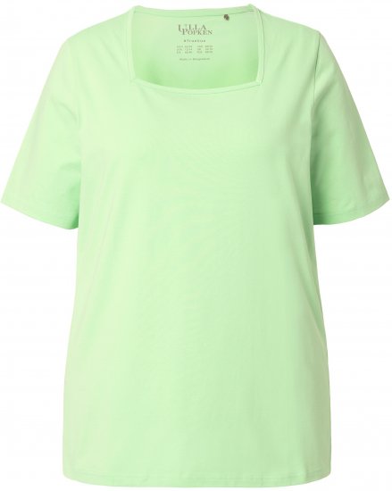 Ulla Popken Essential Square Neck Stretch Tee Light Green - T-paidat - 