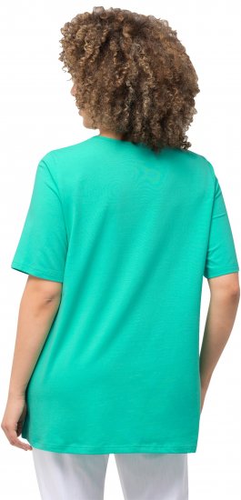 Ulla Popken Essential Square Neck Stretch Tee Turquoise Green - T-paidat - 