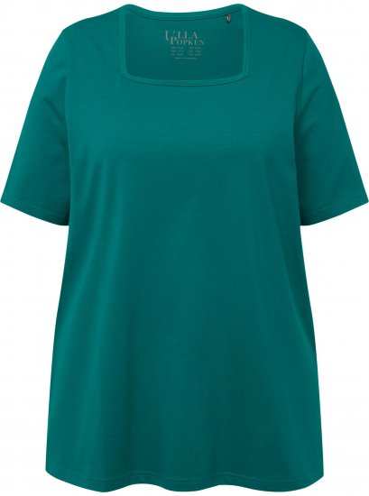 Ulla Popken Essential Square Neck Stretch Tee Emerald - T-paidat - 
