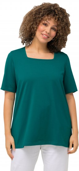 Ulla Popken Essential Square Neck Stretch Tee Emerald - T-paidat - 