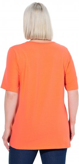 Ulla Popken Essential Square Neck Stretch Tee Coral Pink - T-paidat - 